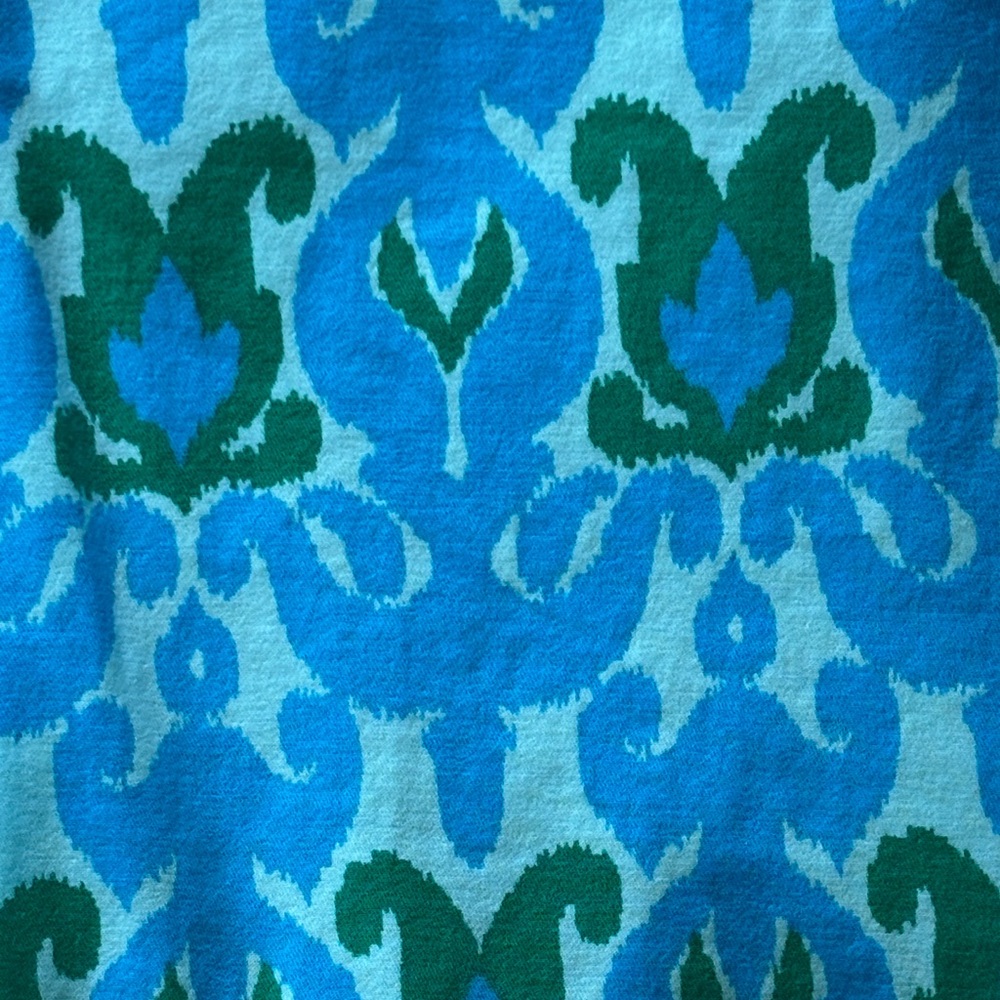 Talbots Relaxed Chino Turquoise & Green Patterned Cotton Shorts - Picture 8 of 12